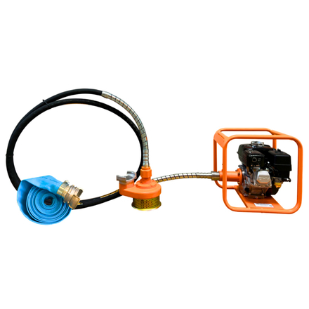POMPE A CABLE 5M + TUYAU 10M DN75 + DEMI RACCORD POMPIER CPI SALINA D36216500001BLEU75P