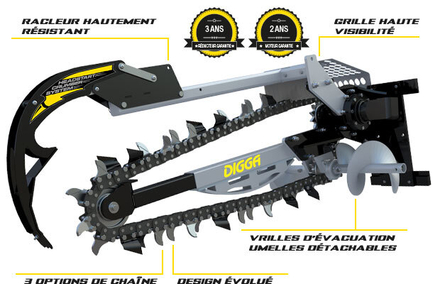 Trancheuse sol DIGGA hydrive xd 1200mm - CHAINE 350mm DIGGATAC - HDT2000019