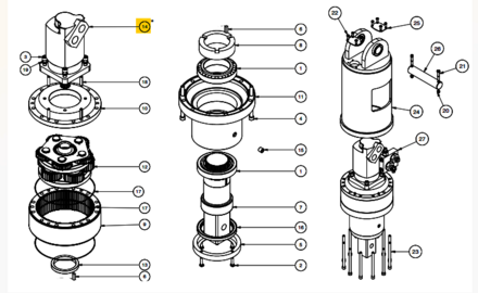 MOTEUR HYDRAULIQUE DIGGA POUR MOTOREDUCTEUR PD18 AVANT AVRIL 2011