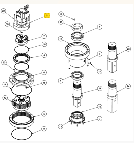 MOTEUR HYDRAULIQUE DIGGA POUR MOTOREDUCTEUR PD25