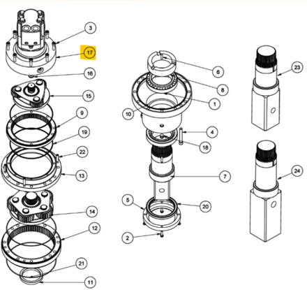 MOTEUR HYDRAULIQUE DIGGA POUR MOTOREDUCTEUR PD22