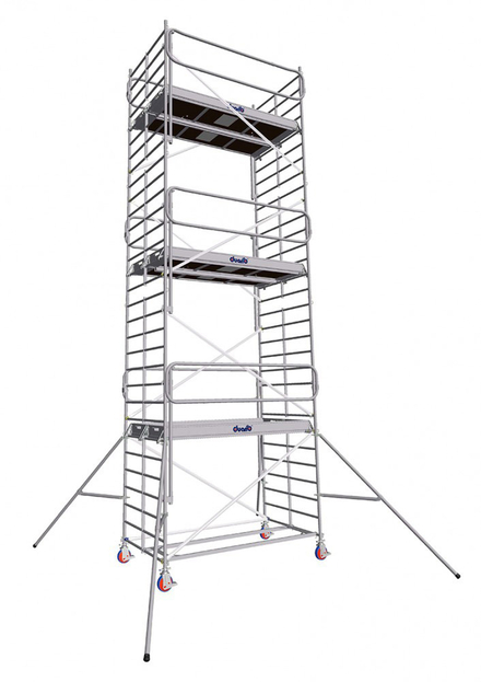 Echafaudage roulant aluminium DUARIB Docker2 150 254 hauteur travail 8,90 m garde corps monoblocs EXMDS - 7225072