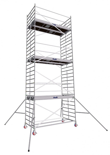 Echafaudage roulant aluminium DUARIB Docker2 150 295 hauteur travail 11,90 m lisses/sous-lisses - 7230100
