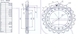 BARBOTIN 23 DENTS 26 TROUS - KM1616 COMPATIBLE 208-27-31221