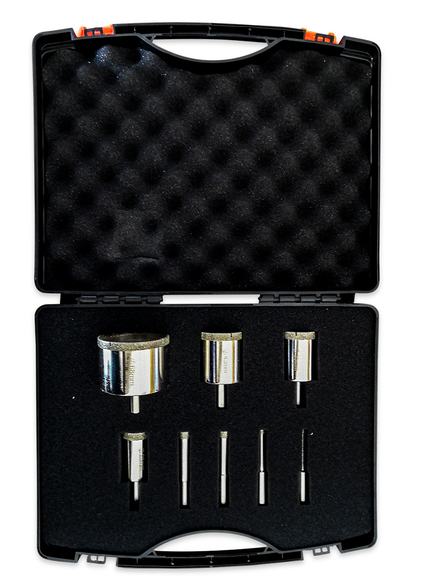 COFFRET 8 TRÉPANS DIAMANTÉS PERCEUSE - diam 6, 8, 10, 12, 28, 35, 43, 68 mm - EDMA - 251955
