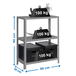 Rayonnage intérieur 900x800x300 - 3 niveaux Gris - SIMON RACK - 8425437061332