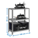 Rayonnage intérieur 900x1000x300 - 3 niveaux Gris - SIMON RACK - 8425437061455