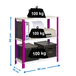 Rayonnage intérieur 900x800x300 - 3 niveaux Rose/Blanc - SIMON RACK - 8425437061783