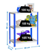 Rayonnage intérieur 900x800x300 - 3 niveaux Bleu/Blanc - SIMON RACK - 8425437061813