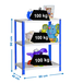 Rayonnage intérieur 900x800x400 - 3 niveaux Bleu/Blanc - SIMON RACK - 8425437061851