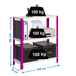Rayonnage intérieur 900x1000x300 - 3 niveaux Rose/Blanc - SIMON RACK - 8425437062025