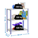 Rayonnage intérieur 900x1000x300 - 3 niveaux Blanc - SIMON RACK - 8425437062032