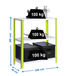 Rayonnage intérieur 900x1000x400 - 3 niveaux Vert/Blanc - SIMON RACK - 8425437062087