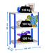 Rayonnage intérieur 900x1000x400 - 3 niveaux Bleu/Blanc - SIMON RACK - 8425437062094