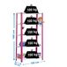 Rayonnage intérieur 1800x1000x300 - 5 niveaux Rose/Blanc - SIMON RACK - 8425437062186
