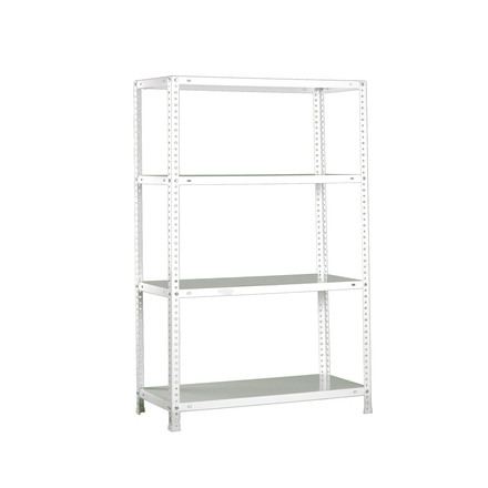 Rayonnage métallique léger à vis 1500x800x300 - 4 niveaux Blanc - SIMON RACK - 8425437064623