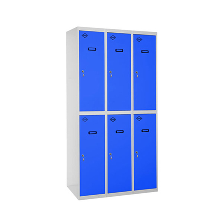 Vestiaire métallique monté 1800x1200x500 - Gris/Bleu - SIMON RACK - 8425437067150