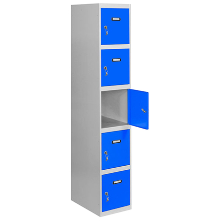 Vestiaire métallique monté 1800x300x500 - Gris/Bleu - SIMON RACK - 8425437067341