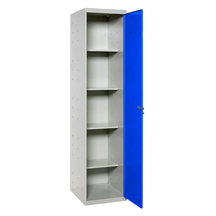 Vestiaire métallique monté 1800x400x400 - 4 niveaux Gris/Bleu - SIMON RACK - 8425437067679