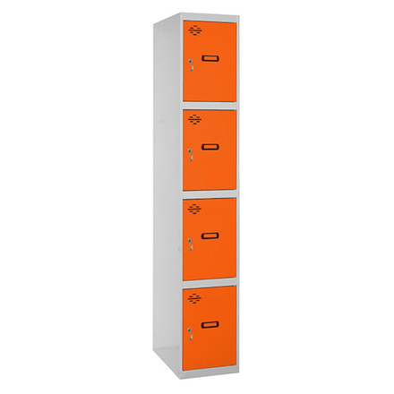 Vestiaire métallique monté 1800x400x500 - Gris/Orange - SIMON RACK - 8425437068041