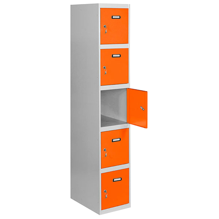Vestiaire métallique monté 1800x300x500 - Gris/Orange - SIMON RACK - 8425437068072