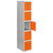 Vestiaire métallique monté 1800x300x500 - Gris/Orange - SIMON RACK - 8425437068072