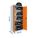 Vestiaire métallique monté 1800x600x400 - 4 niveaux Gris/Orange - SIMON RACK - 8425437068362