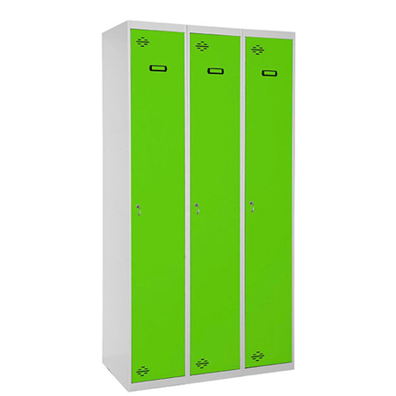 Vestiaire métallique monté 1800x1200x500 - 1 niveau Gris/Vert - SIMON RACK - 8425437068508