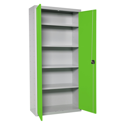 Vestiaire métallique 1800x800x400 - 4 niveaux Gris/Vert - SIMON RACK - 8425437069154