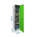 Vestiaire métallique 1800x400x400 - 4 niveaux Gris/Vert - SIMON RACK - 8425437069161
