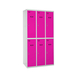 Vestiaire métallique monté 1800x1200x500 - Gris/Rose - SIMON RACK - 8425437069345