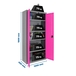 Vestiaire métallique monté 1800x1000x400 - 4 niveaux Gris/Rose - SIMON RACK - 8425437069840