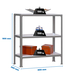 Rayonnage intérieur 900x800x300 - 3 niveaux Gris/Blanc - SIMON RACK - 8425437069949