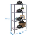 Rayonnage intérieur 1600x800x300 - 4 niveaux Gris/Blanc - SIMON RACK - 8425437069987