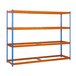 Étagère mobile charge moyenne 400kg - 2000x2100x450 - 4 niveaux Bleu/Orange/Bois - SIMON RACK - 8425437071478