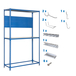 Rayonnage pour garage auto - 2000x1200x400 - Bleu - SIMON RACK - 8425437072307