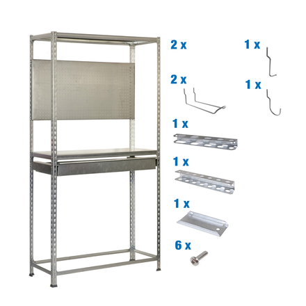 Rayonnage pour garage auto - 2000x1000x400 - Galvanisé - SIMON RACK - 8425437072321