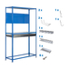 Rayonnage pour garage auto - 2000x1200x400 - Bleu - SIMON RACK - 8425437072369
