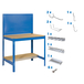 Kit établi Bricolage - 1445x1210x610 - Bleu - SIMON RACK - 8425437072420