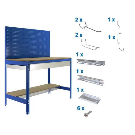 Kit établi Bricolage - 1445x910x610 - Bleu - SIMON RACK - 8425437072482