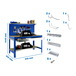 Kit établi Bricolage - 1445x910x610 - Bleu - SIMON RACK - 8425437072680
