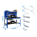 Kit établi Bricolage - 1445x1210x610 - Bleu - SIMON RACK - 8425437072710