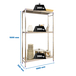 Rayonnage mobile bois-métal léger sans vis 1600x1660x500 - 3 niveaux - SIMON RACK - 8425437073281