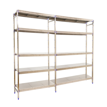 Rayonnage mobile bois-métal léger sans vis 2000x3290x500 - 5 niveaux - SIMON RACK - 8425437073960