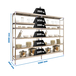Rayonnage mobile bois-métal léger sans vis 2000x3290x400 - 6 niveaux - SIMON RACK - 8425437073991