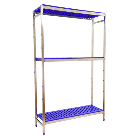 Rayonnage mobile bois-métal léger sans vis 1600x1660x400 - 3 niveaux - SIMON RACK - 8425437074592