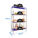 Rayonnage mobile bois-métal léger sans vis 1600x860x500 - 4 niveaux - SIMON RACK - 8425437074622