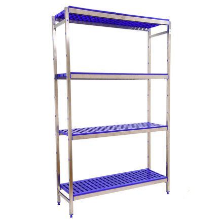 Rayonnage mobile bois-métal léger sans vis 1600x1260x400 - 4 niveaux - SIMON RACK - 8425437074639