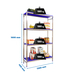 Rayonnage mobile bois-métal léger sans vis 1600x1260x400 - 4 niveaux - SIMON RACK - 8425437074639