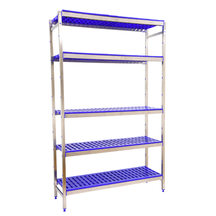 Rayonnage mobile bois-métal léger sans vis 1600x1660x400 - 5 niveaux - SIMON RACK - 8425437074714